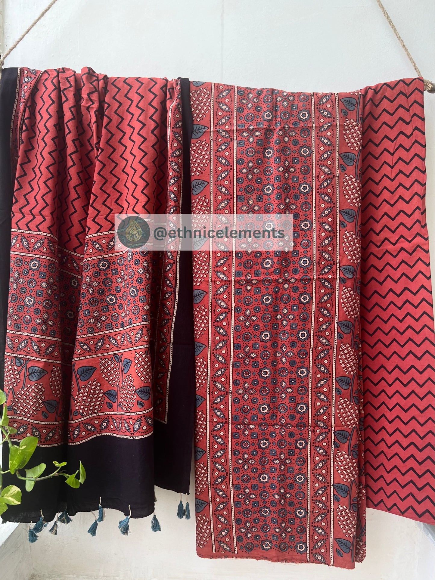 Ajrakh Pichwai Themed Salwar Suit Set- Sunny