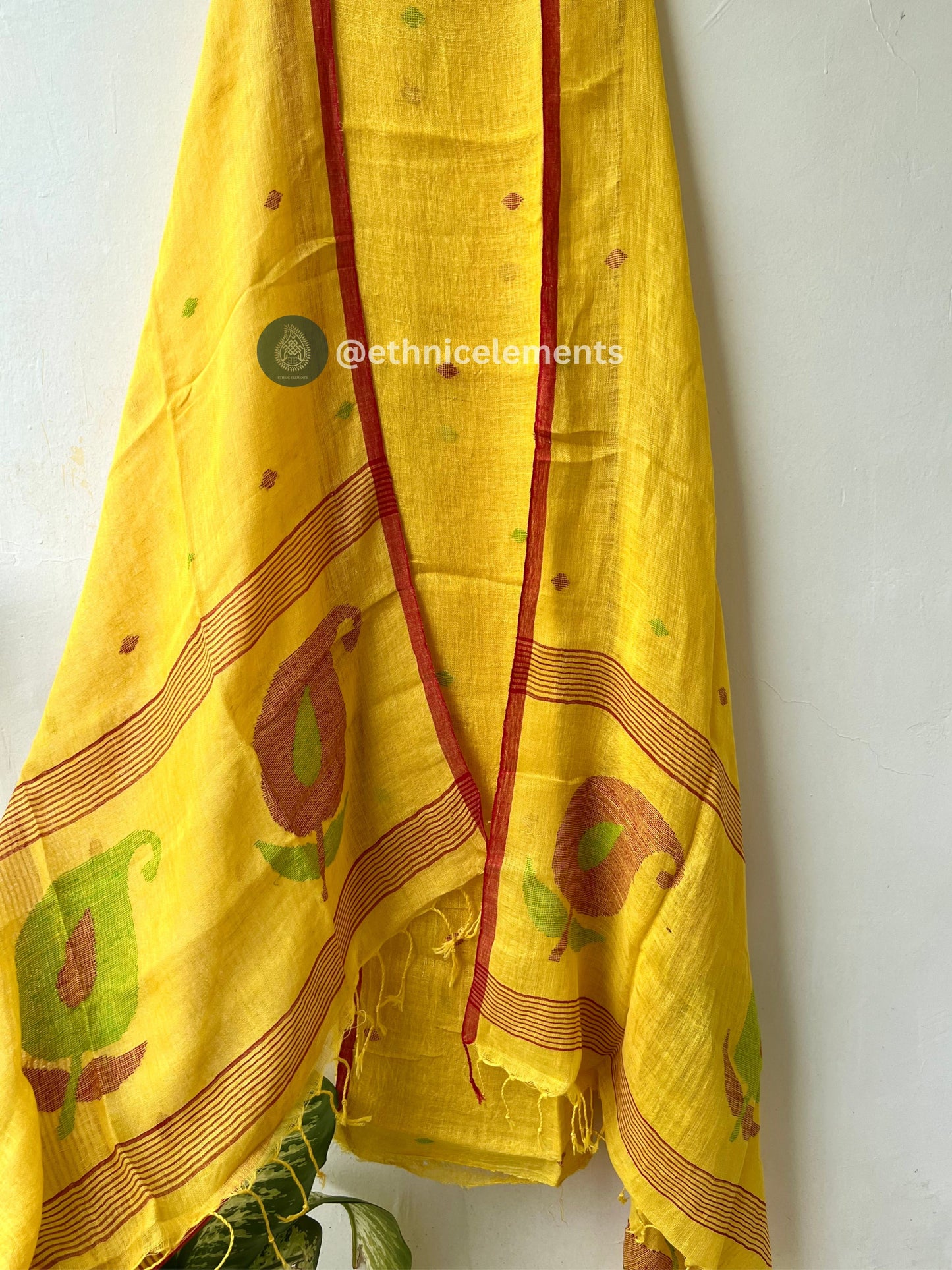 Hand Woven Linen Jamdani Suit Set- Eternal