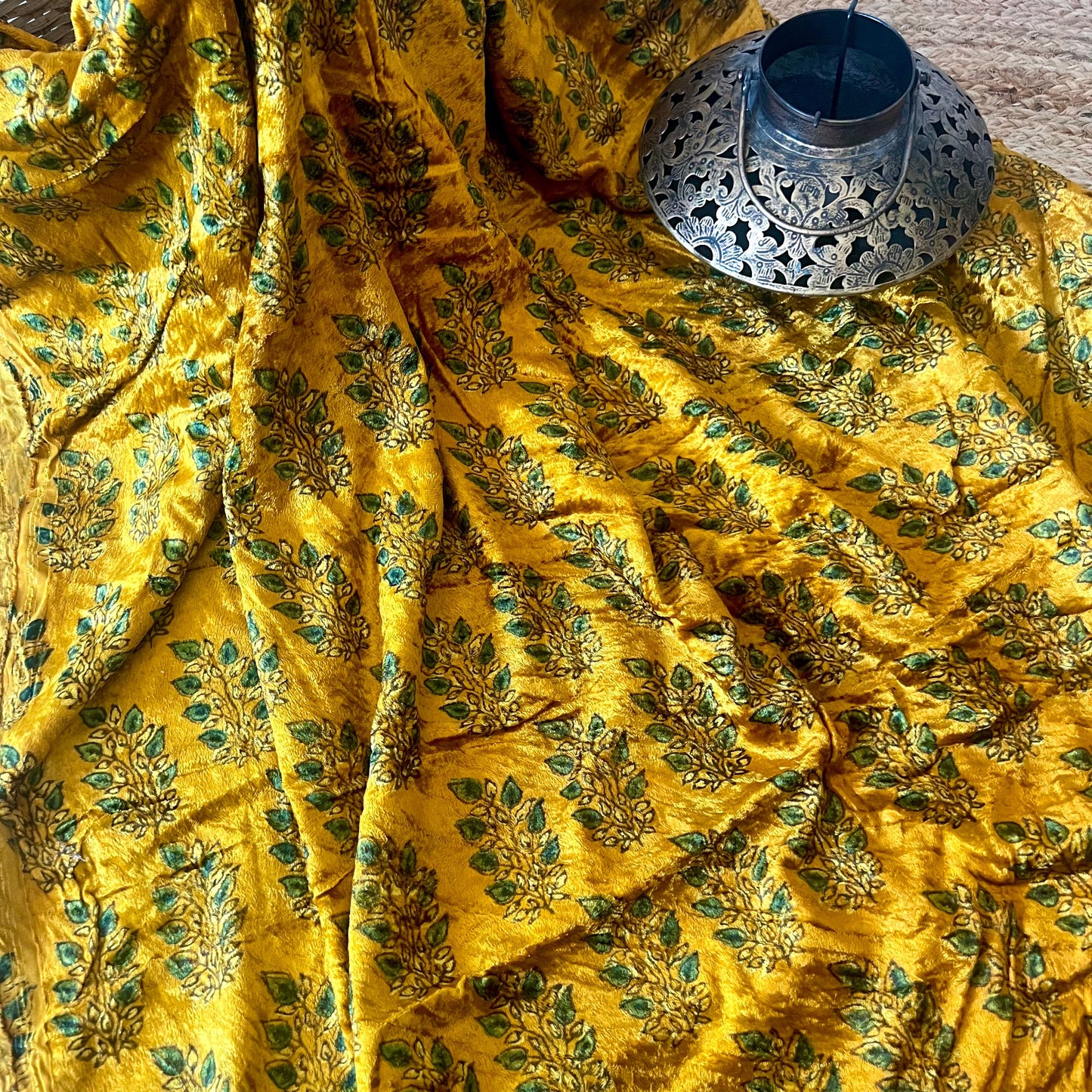 Ajrakh Fabric In Velvet - 13