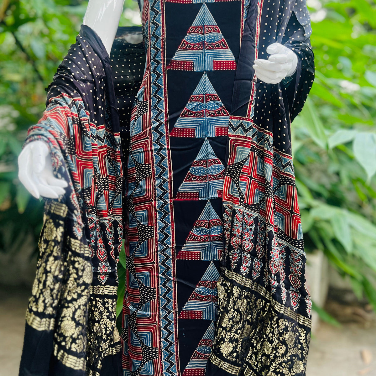 Formal Silk Ajrakh Short Jacket