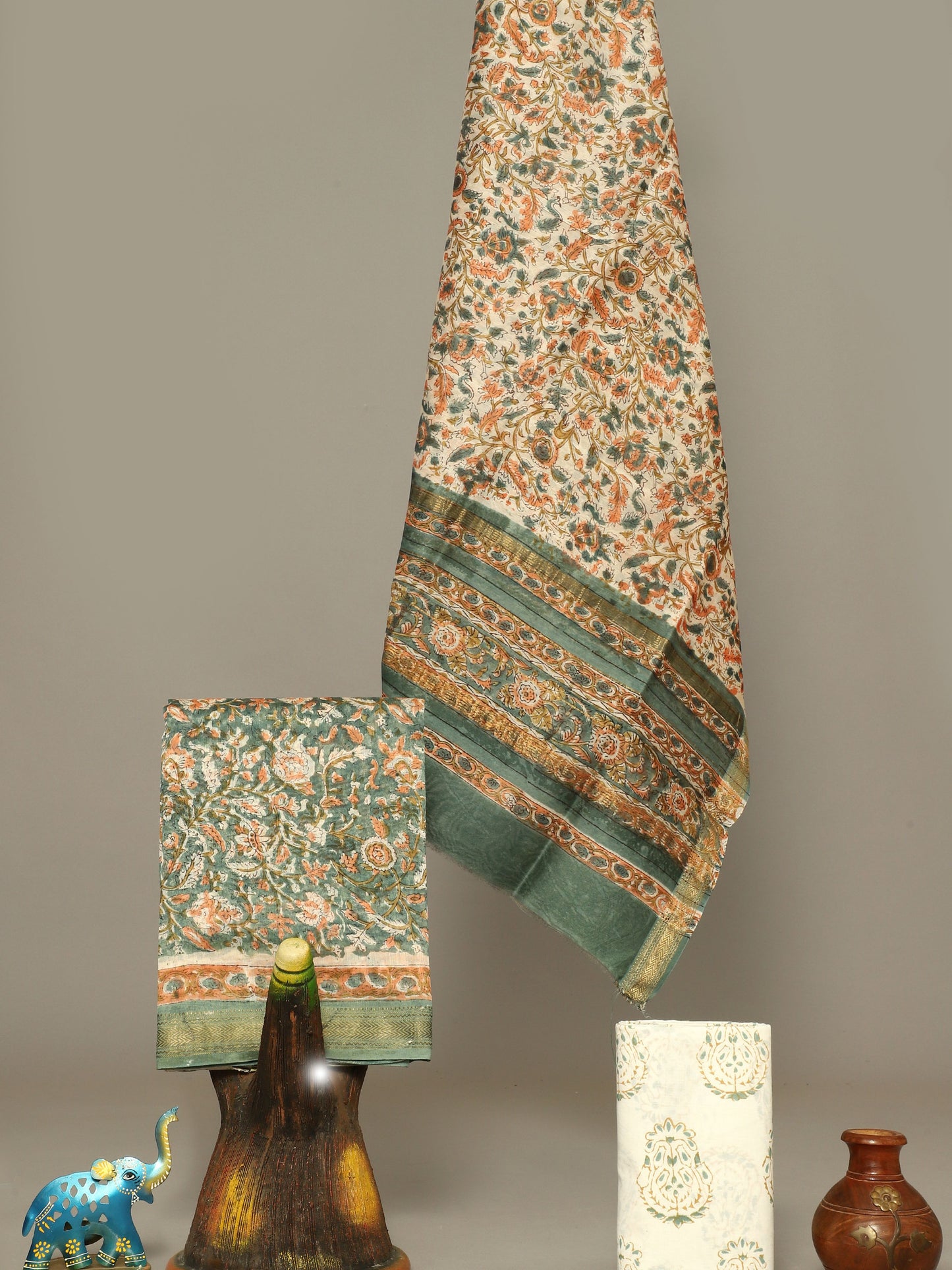 Handblock Prints On Maheshwari Silk - Design15