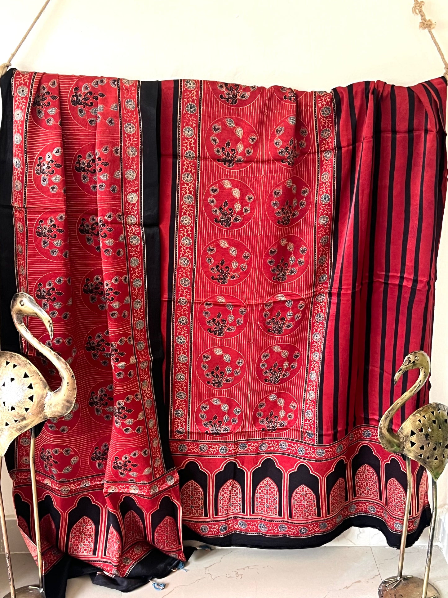 Mashru Silk Ajrakh Suit Set - 7