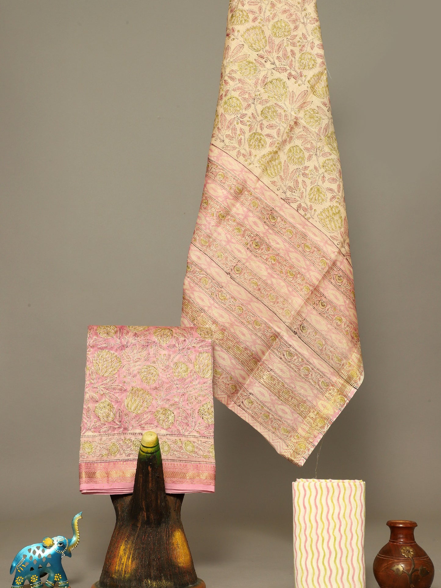 Handblock Prints On Maheshwari Silk - Design18