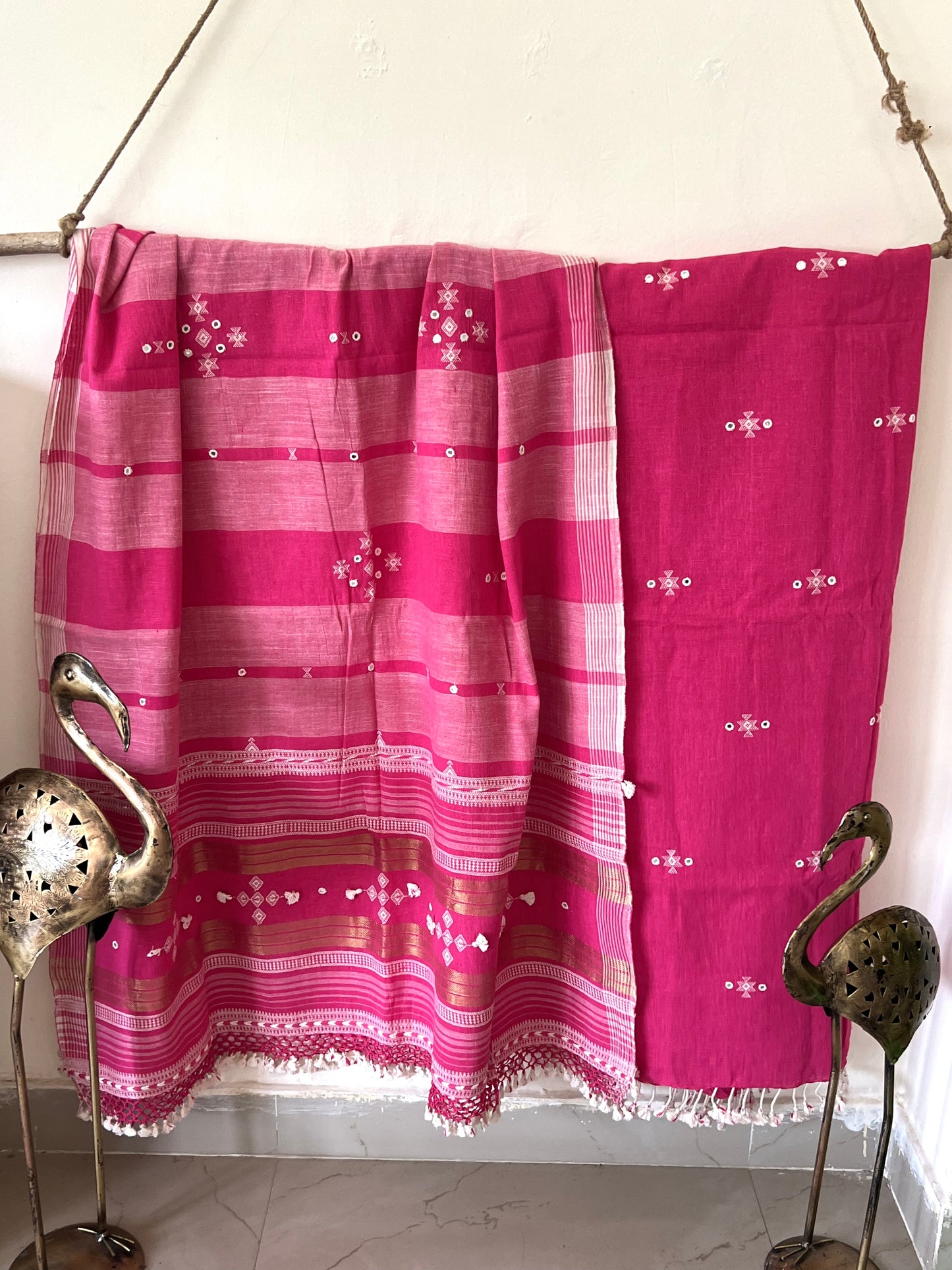 Handloom Bhujodi Kala Cotton Suit- Kajal