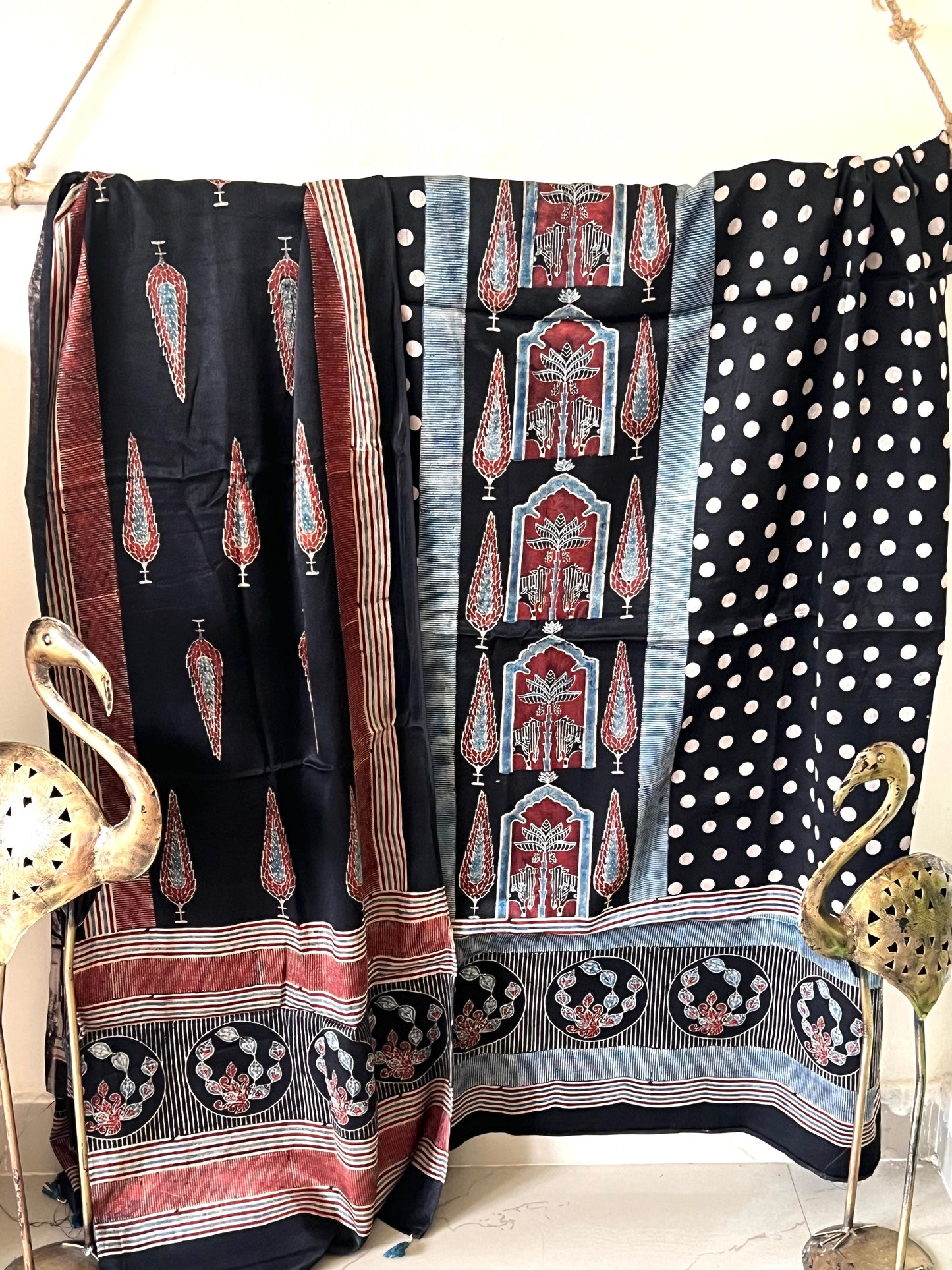 Mashru Silk Ajrakh Suit Set - 8