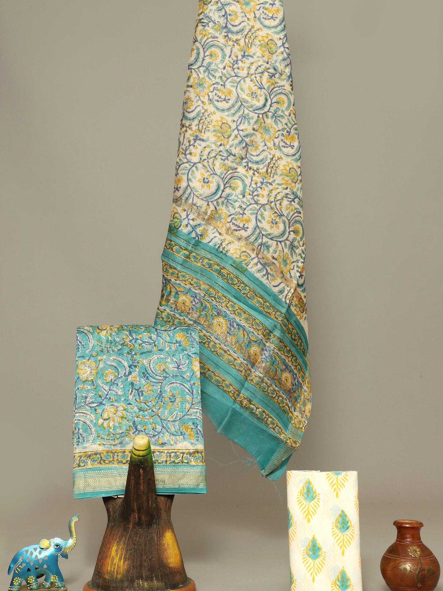 Handblock Prints On Maheshwari Silk - Design19