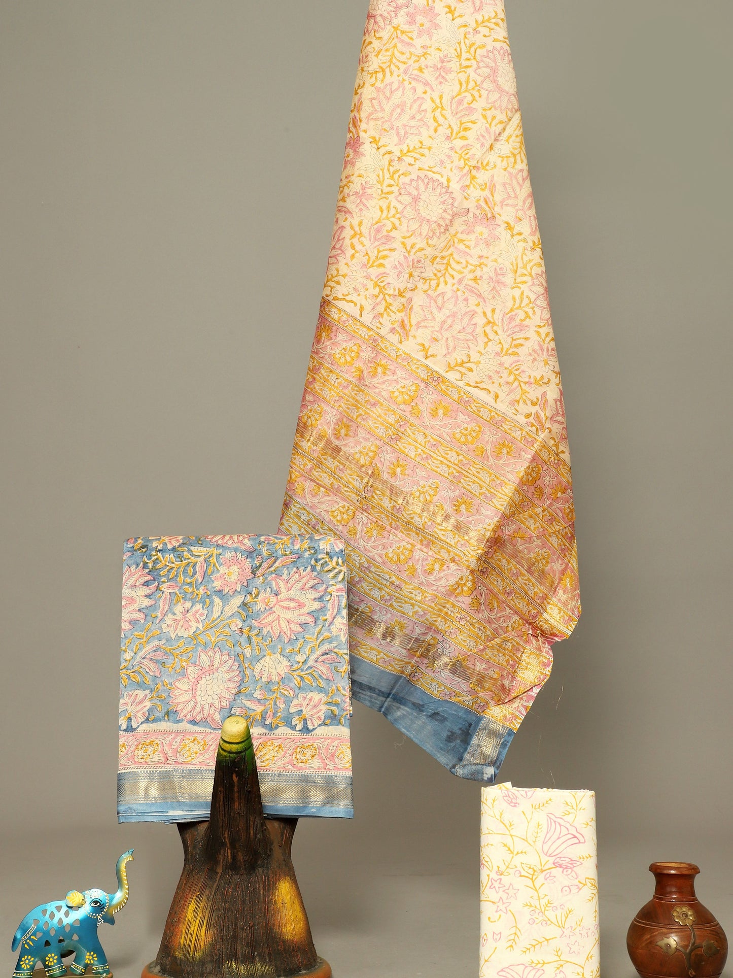 Handblock Prints On Maheshwari Silk - Design20