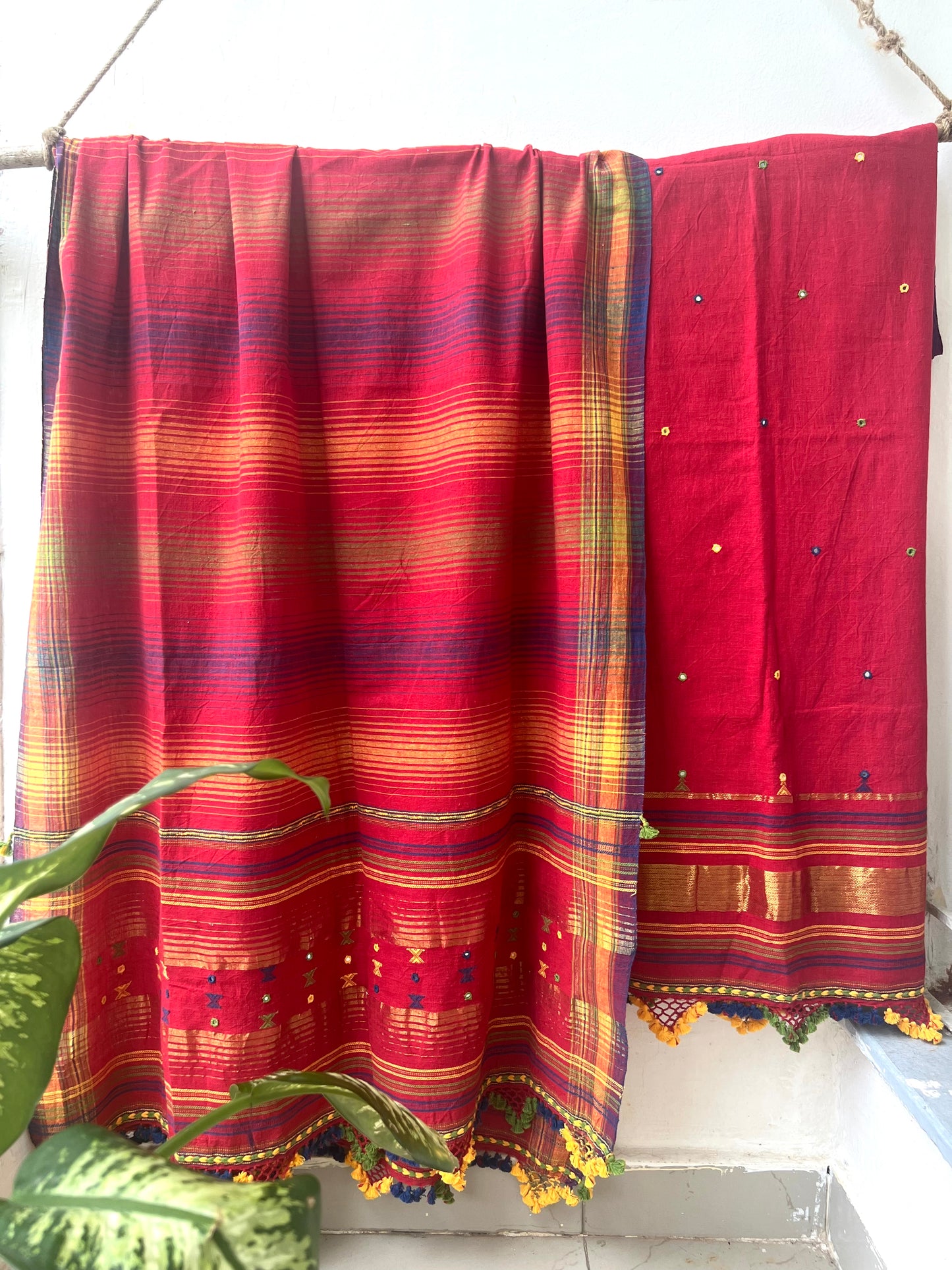 Handloom Bhujodi Kala Cotton Suit- Damn Right
