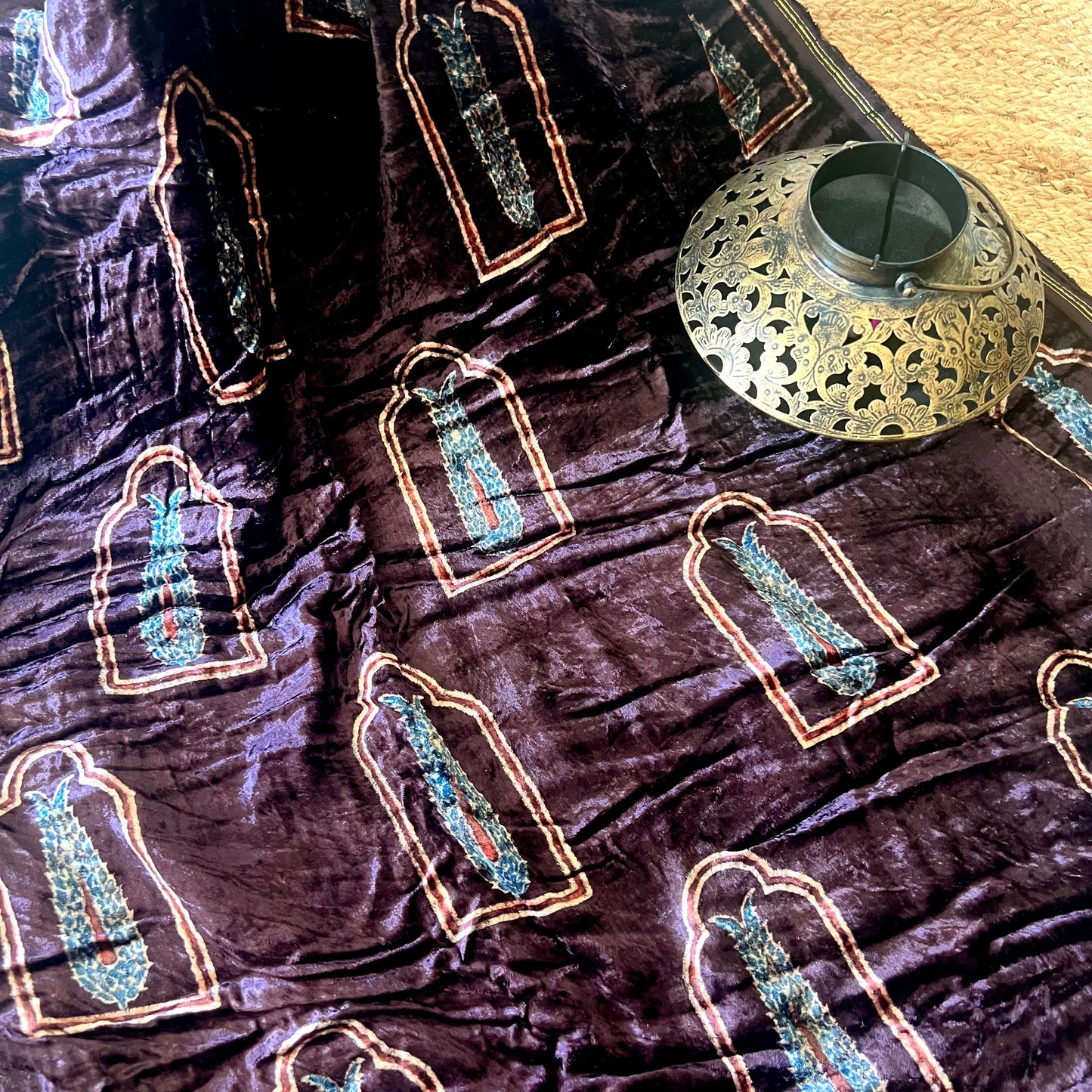 Ajrakh Fabric In Velvet - 21