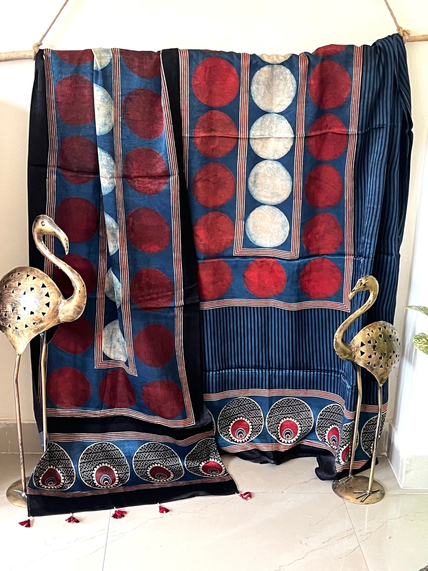 Mashru Silk Ajrakh Suit Set - 9