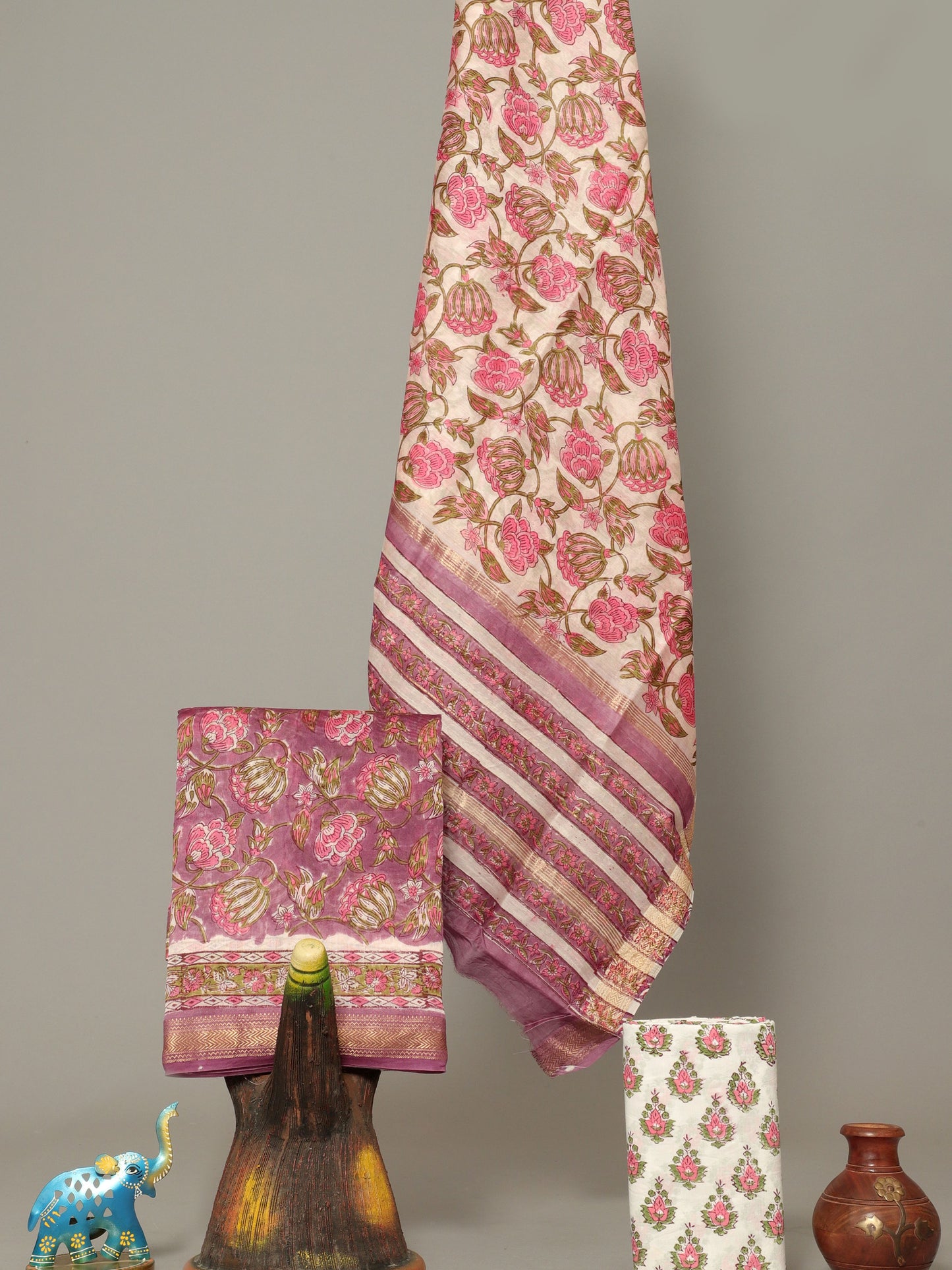Handblock Prints On Maheshwari Silk - Design22