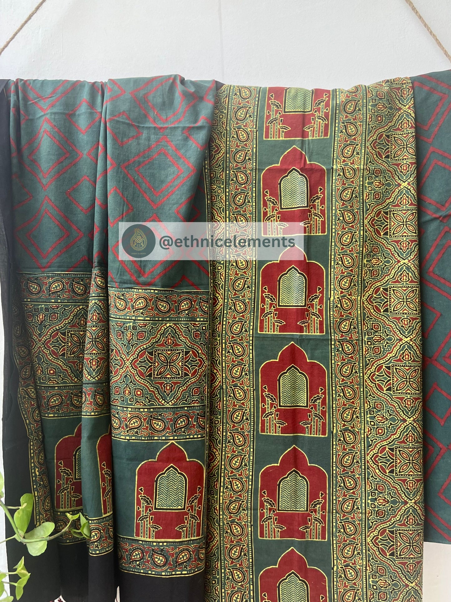 Ajrakh Pichwai Themed Salwar Suit Set- Wisdom