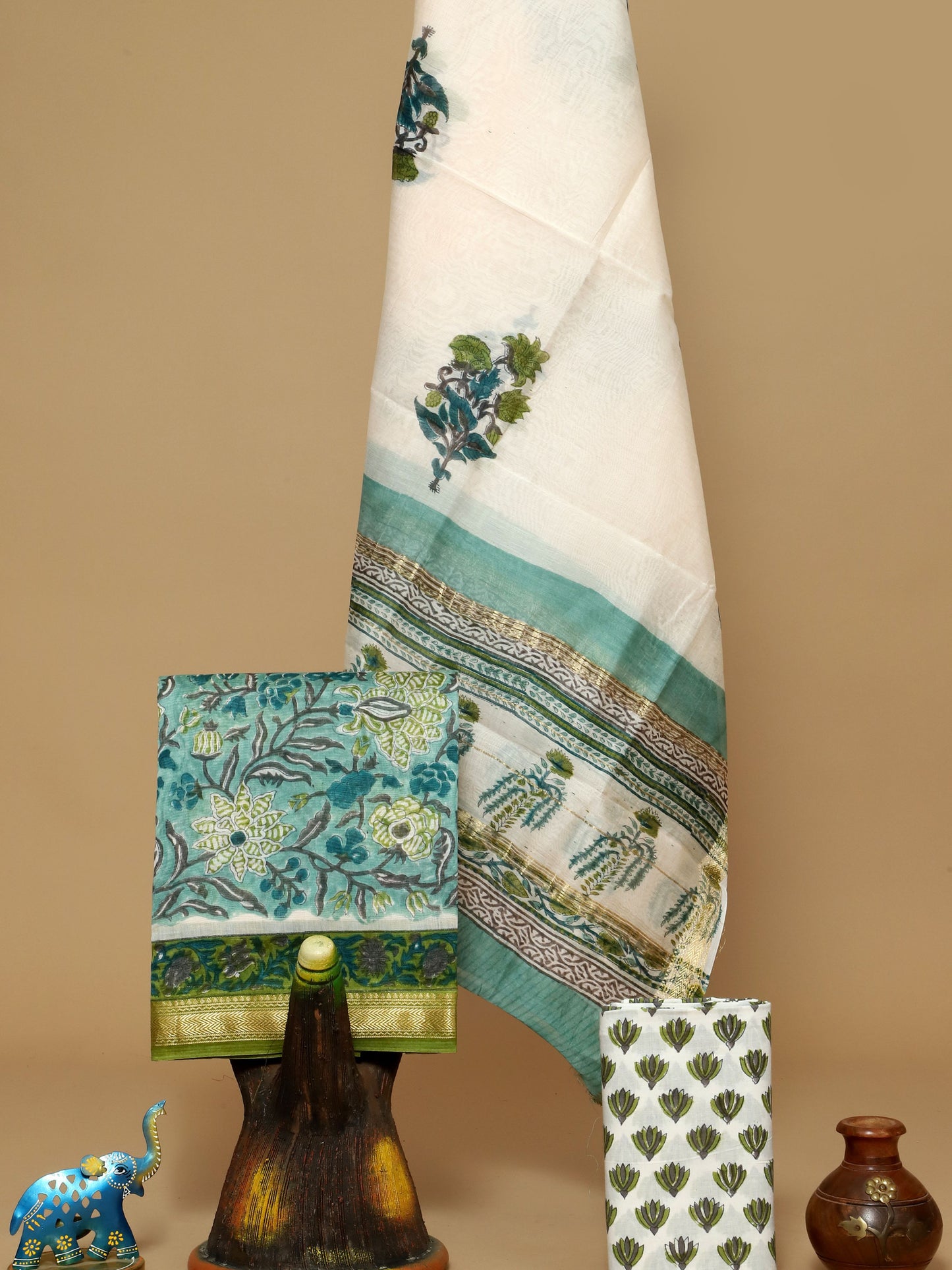 Handblock Prints On Maheshwari Silk - Design24