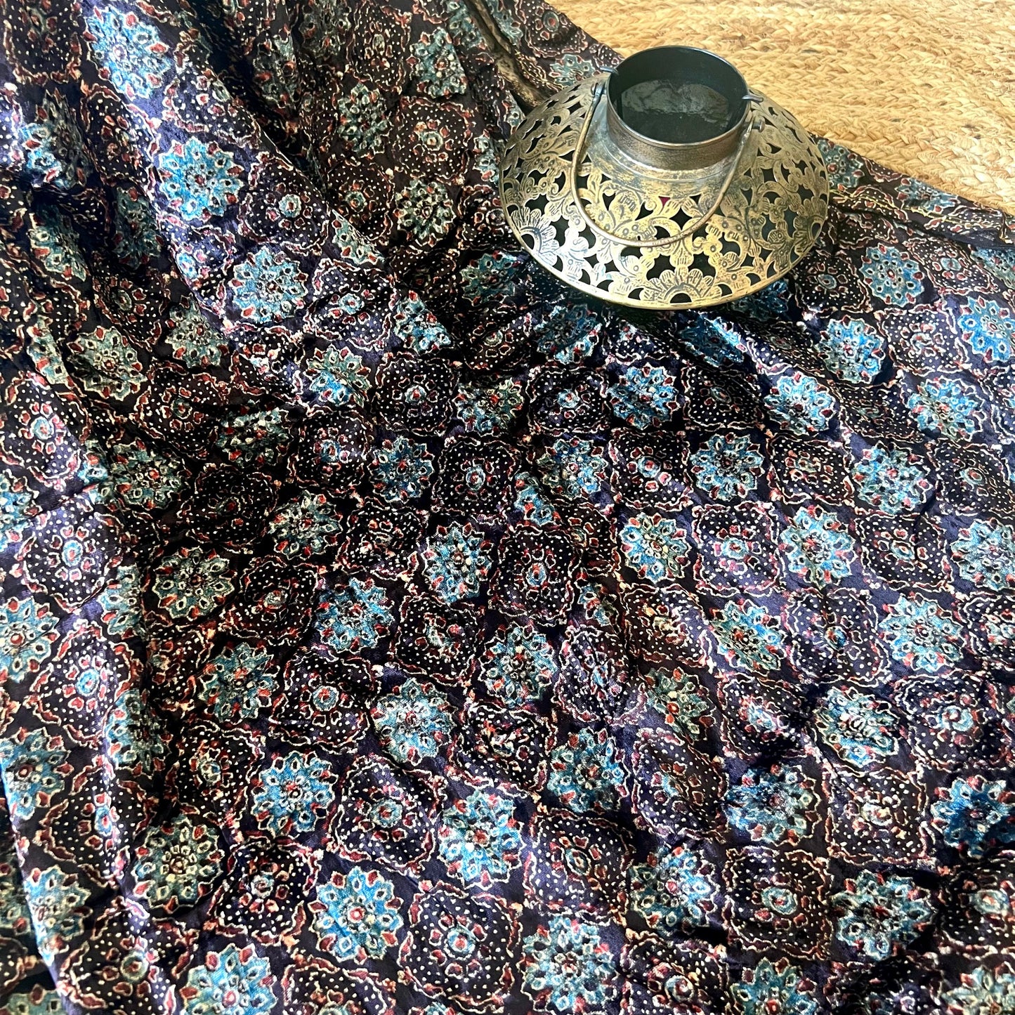 Ajrakh Fabric In Velvet - 26