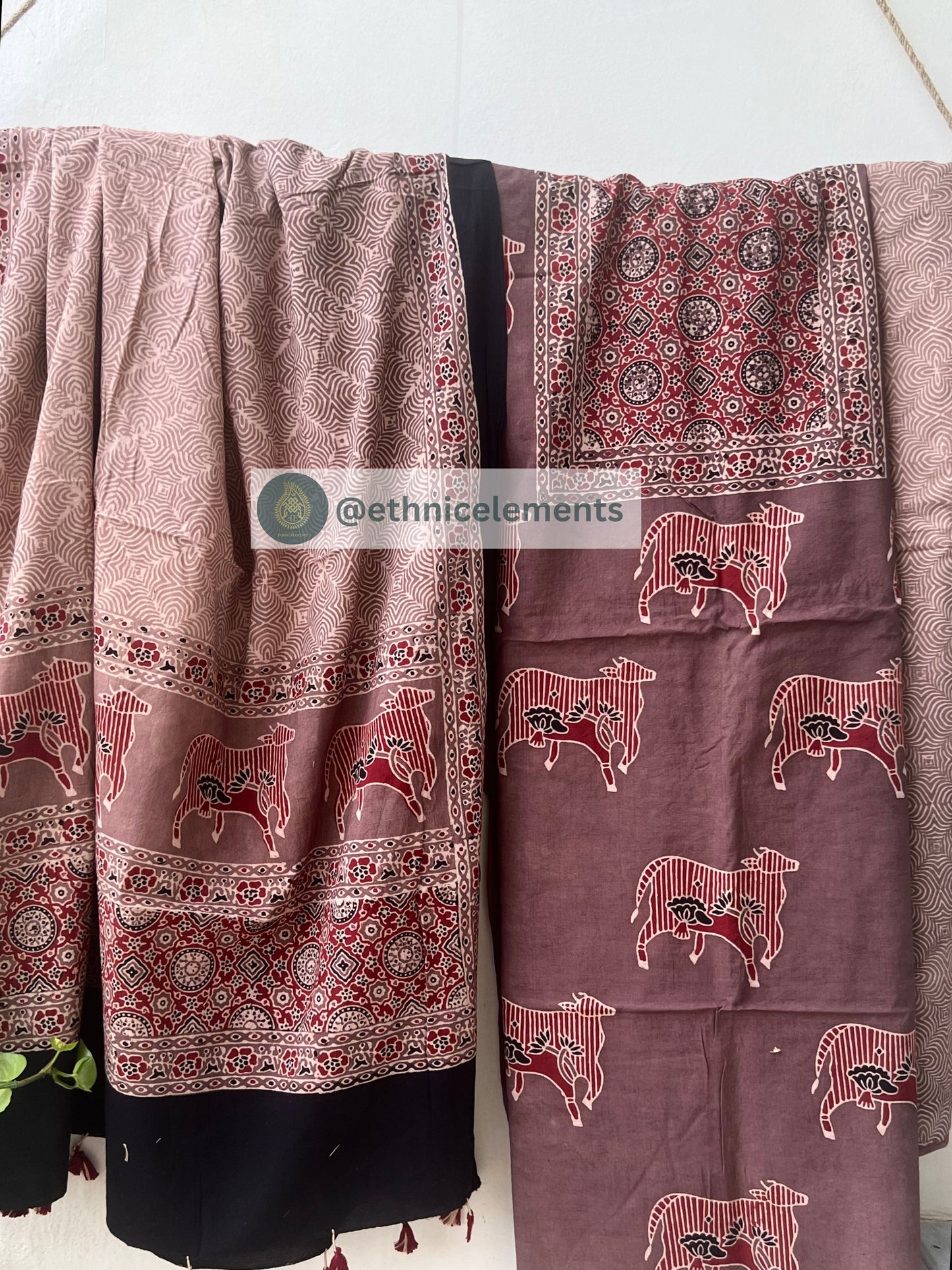 Ajrakh Pichwai Themed Salwar Suit Set- Dreamy