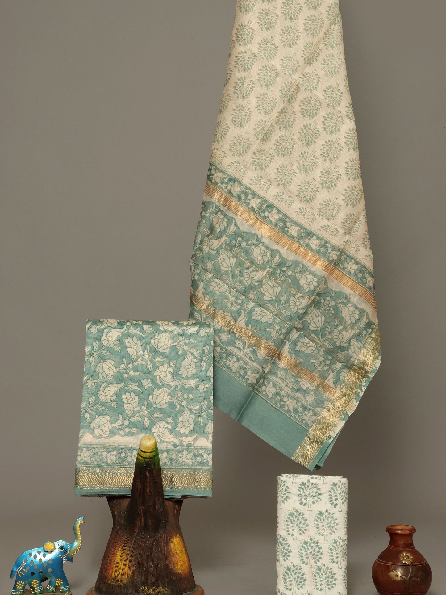 Handblock Prints On Maheshwari Silk - Design28