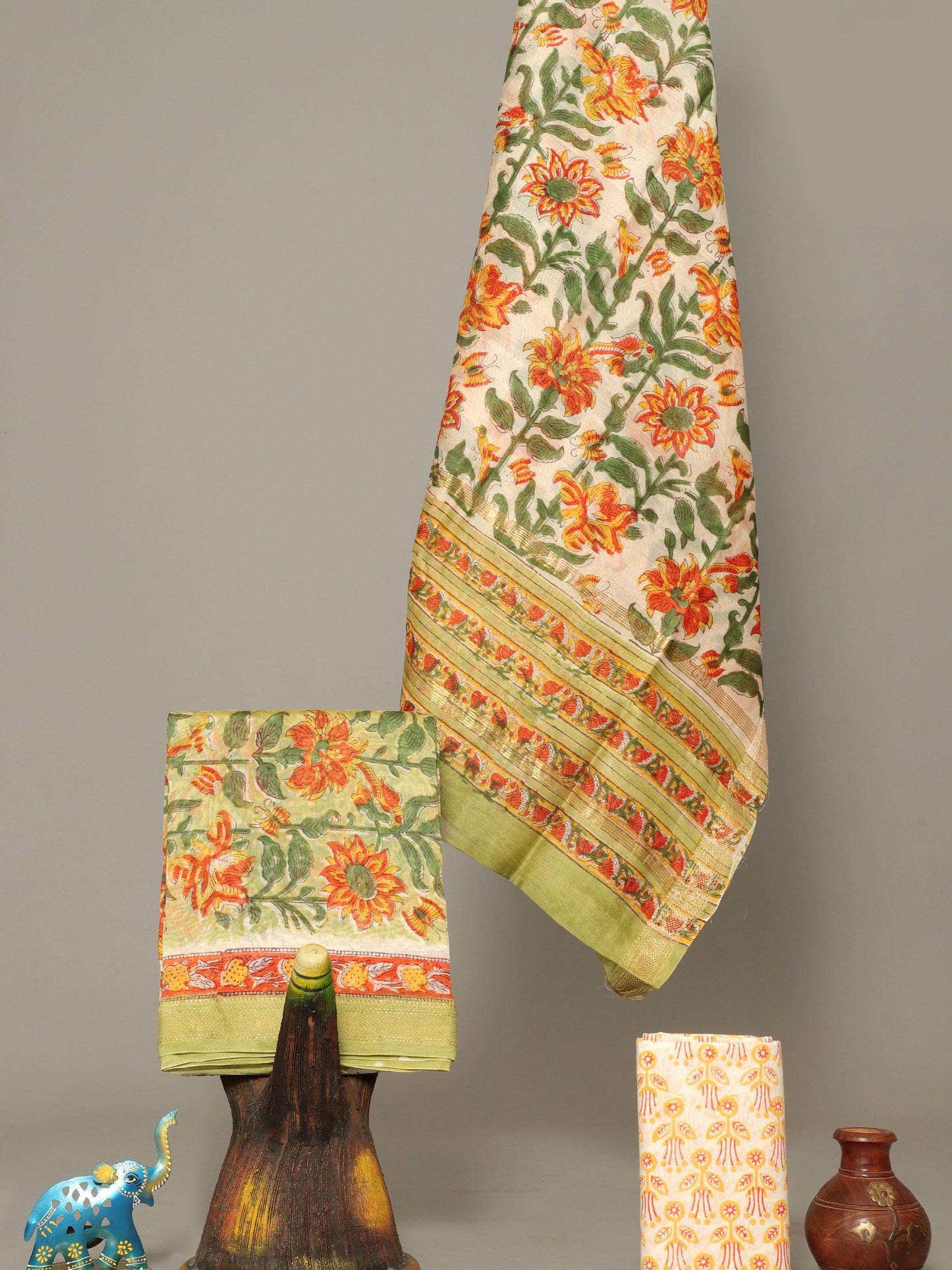 Handblock Prints On Maheshwari Silk - Design29