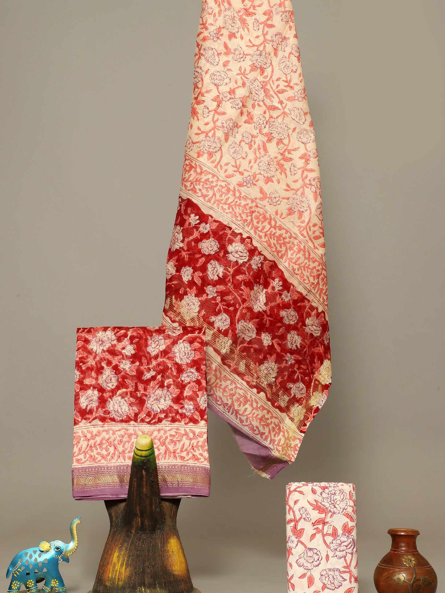 Handblock Prints On Maheshwari Silk - Design2