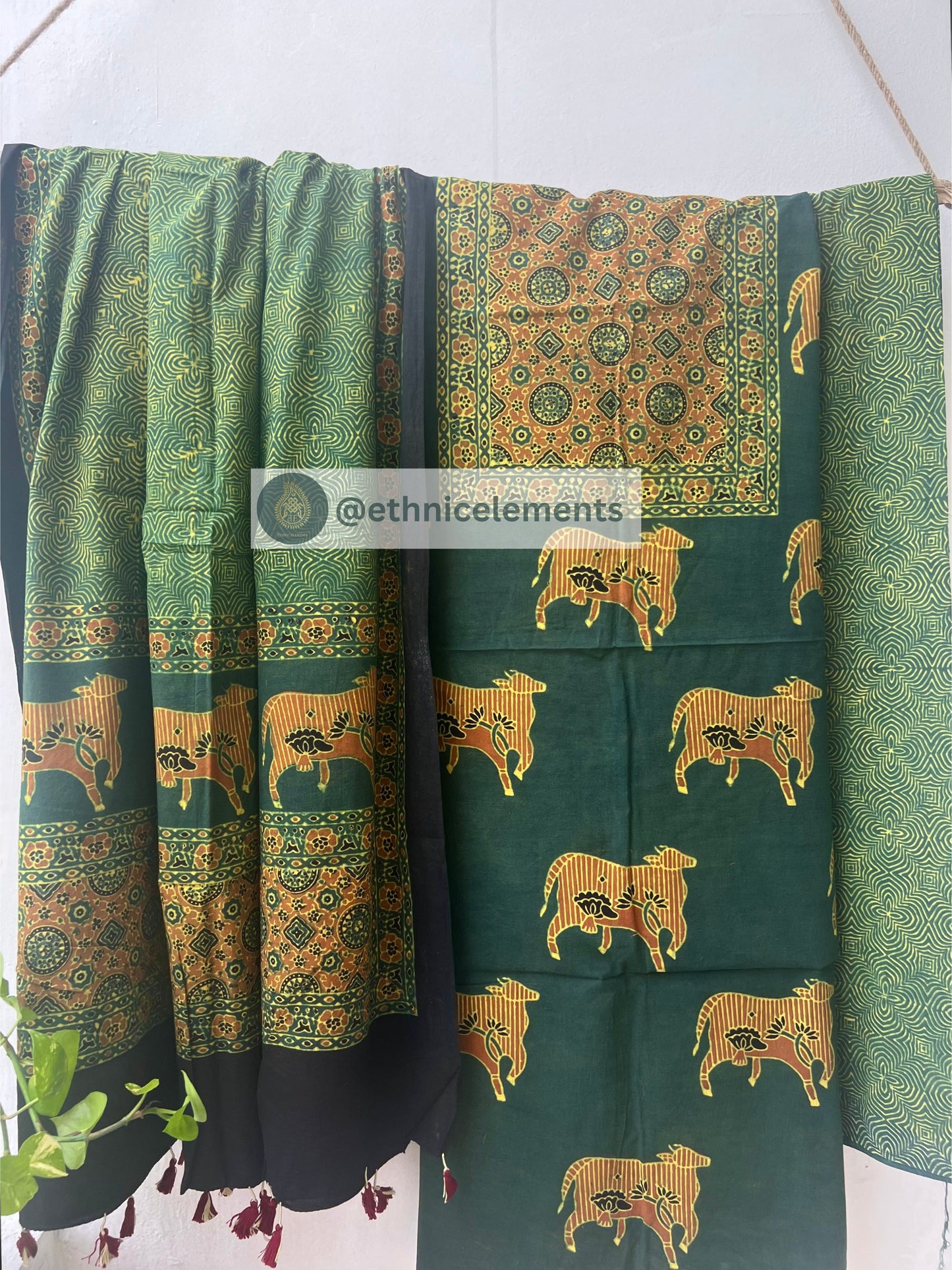 Ajrakh Pichwai Themed Salwar Suit Set- Desi
