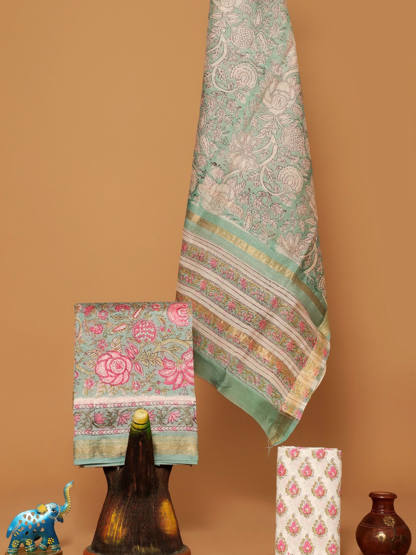 Handblock Prints On Maheshwari Silk - Design30