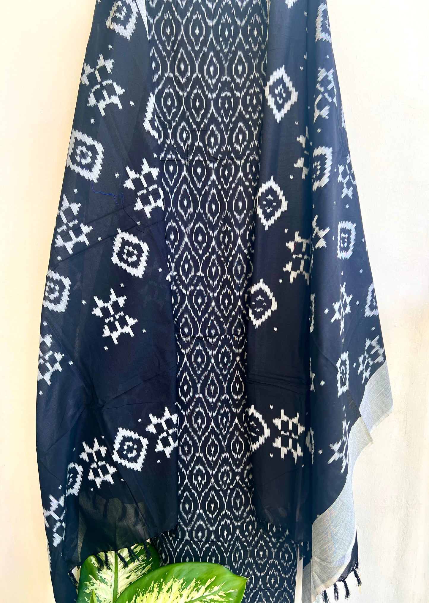 Woven Ikkat 3-Pcs Suit Set- Print 6