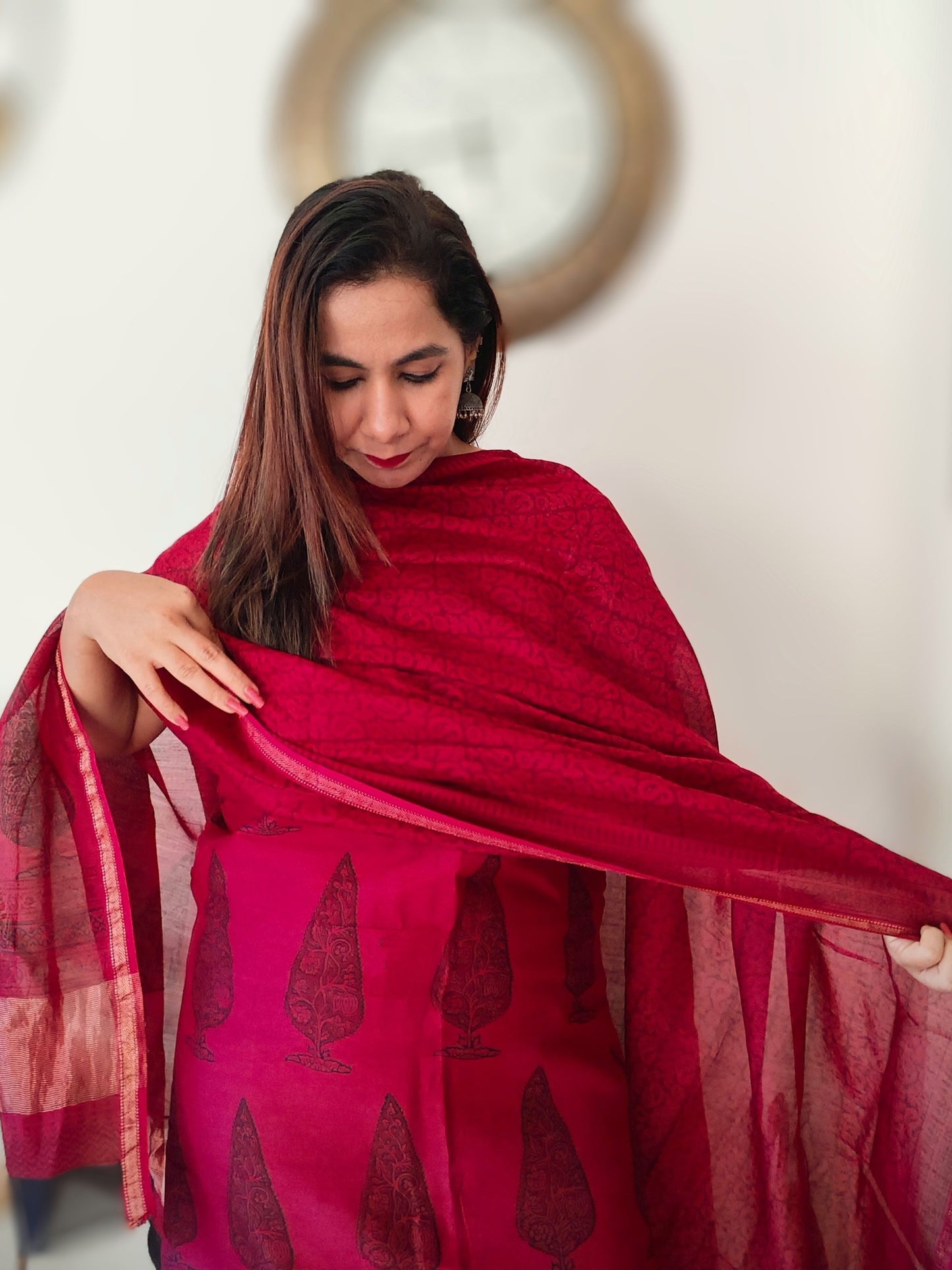 Bagh Print Maheshwari Suit Set - Desperate Minds