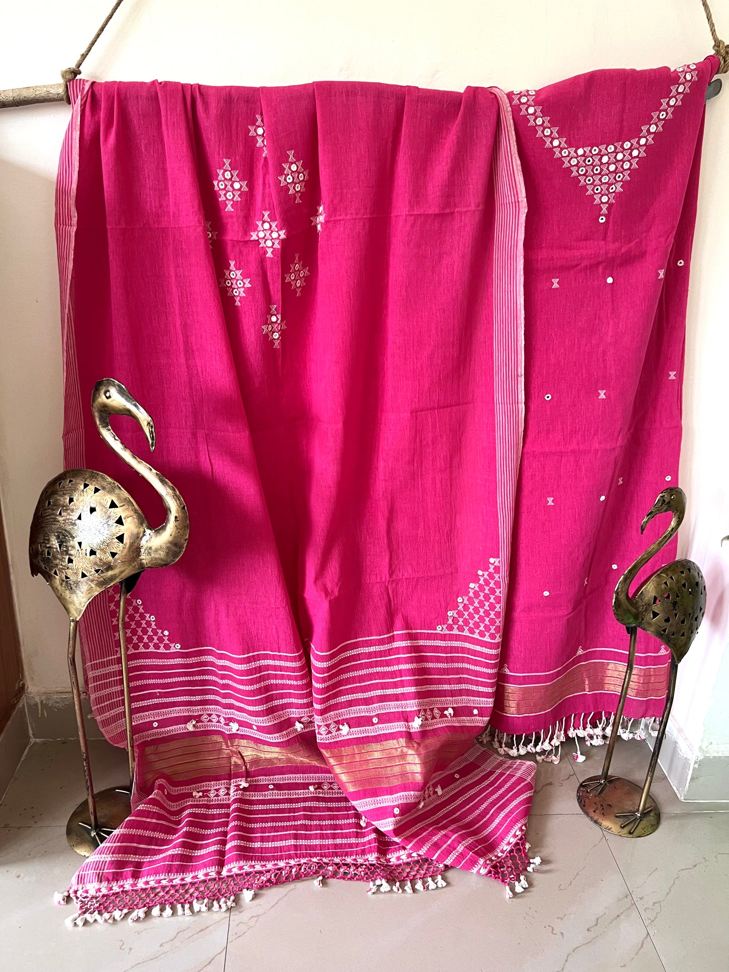 Handloom Bhujodi Kala Cotton Suit- Sky Valley