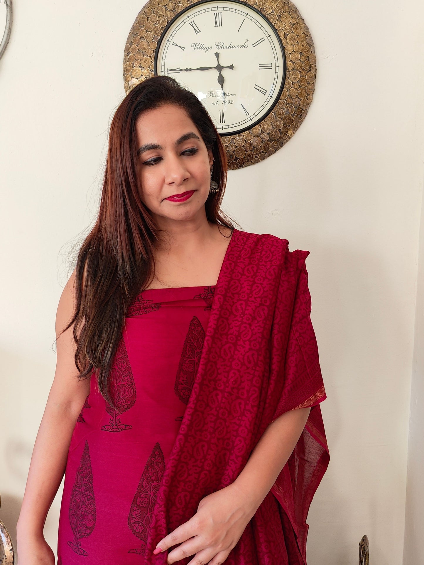 Bagh Print Maheshwari Suit Set - Desperate Minds
