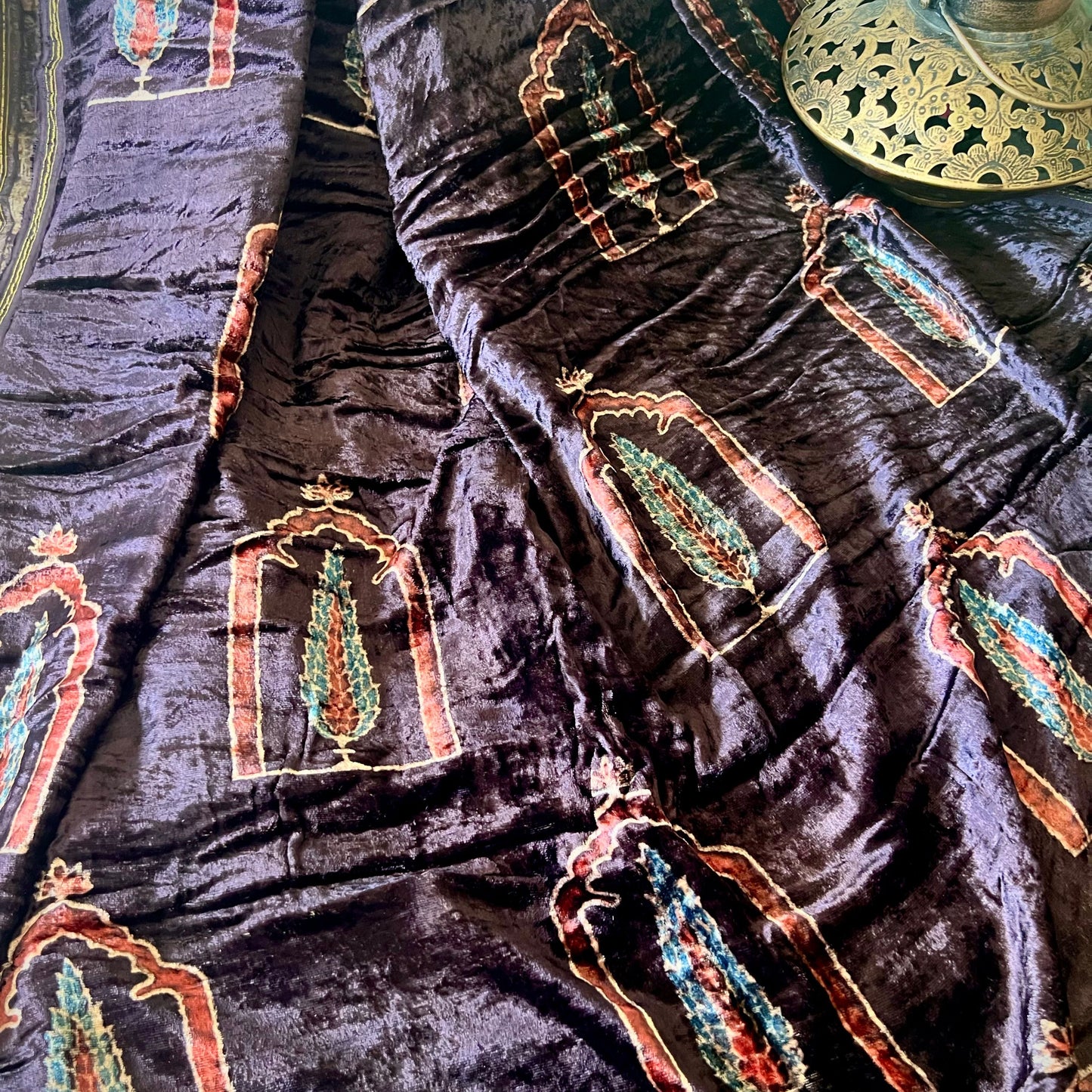Ajrakh Fabric In Velvet - 8