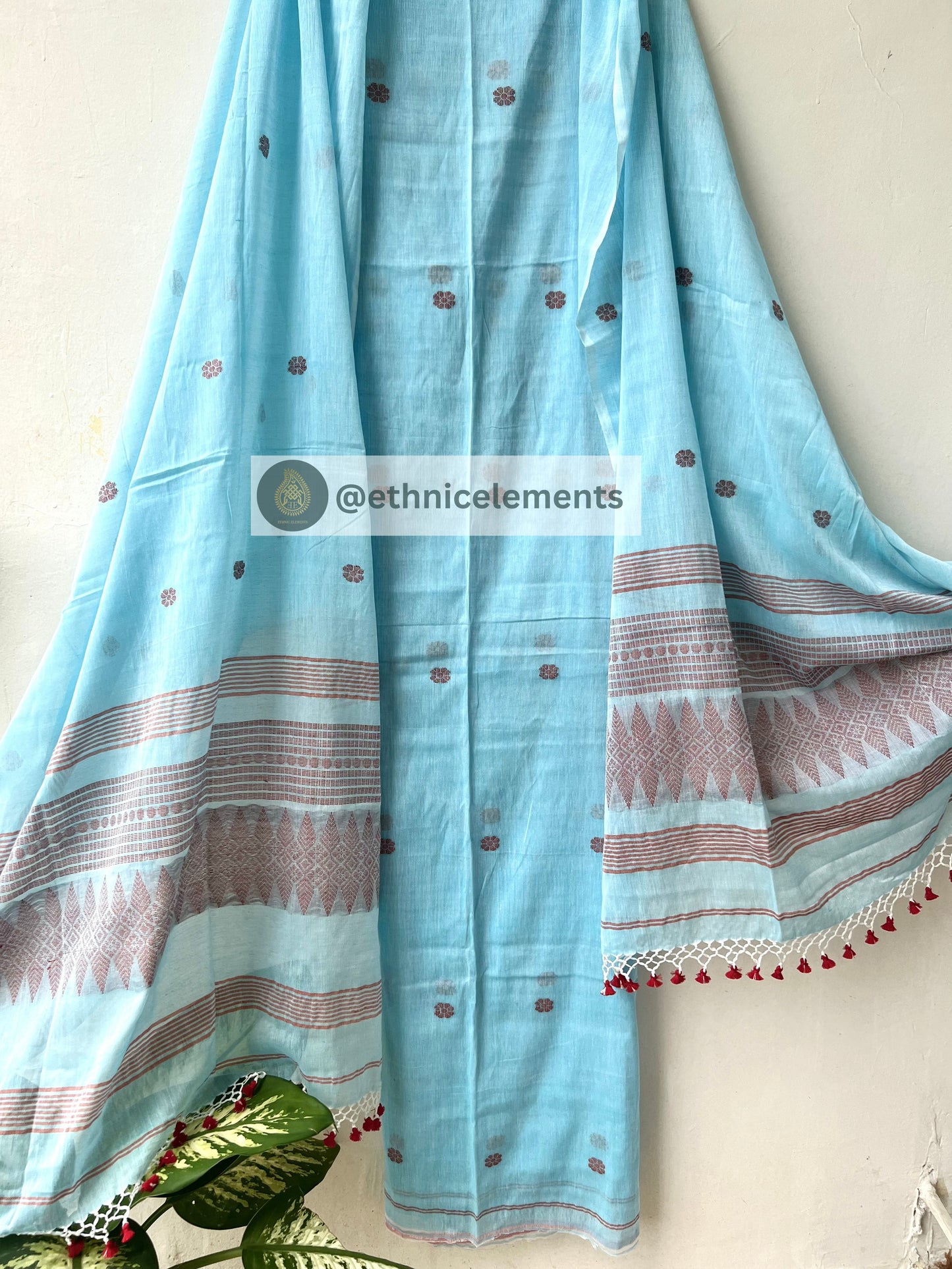 Jacquard Jamdani Cotton Suit Set - 4
