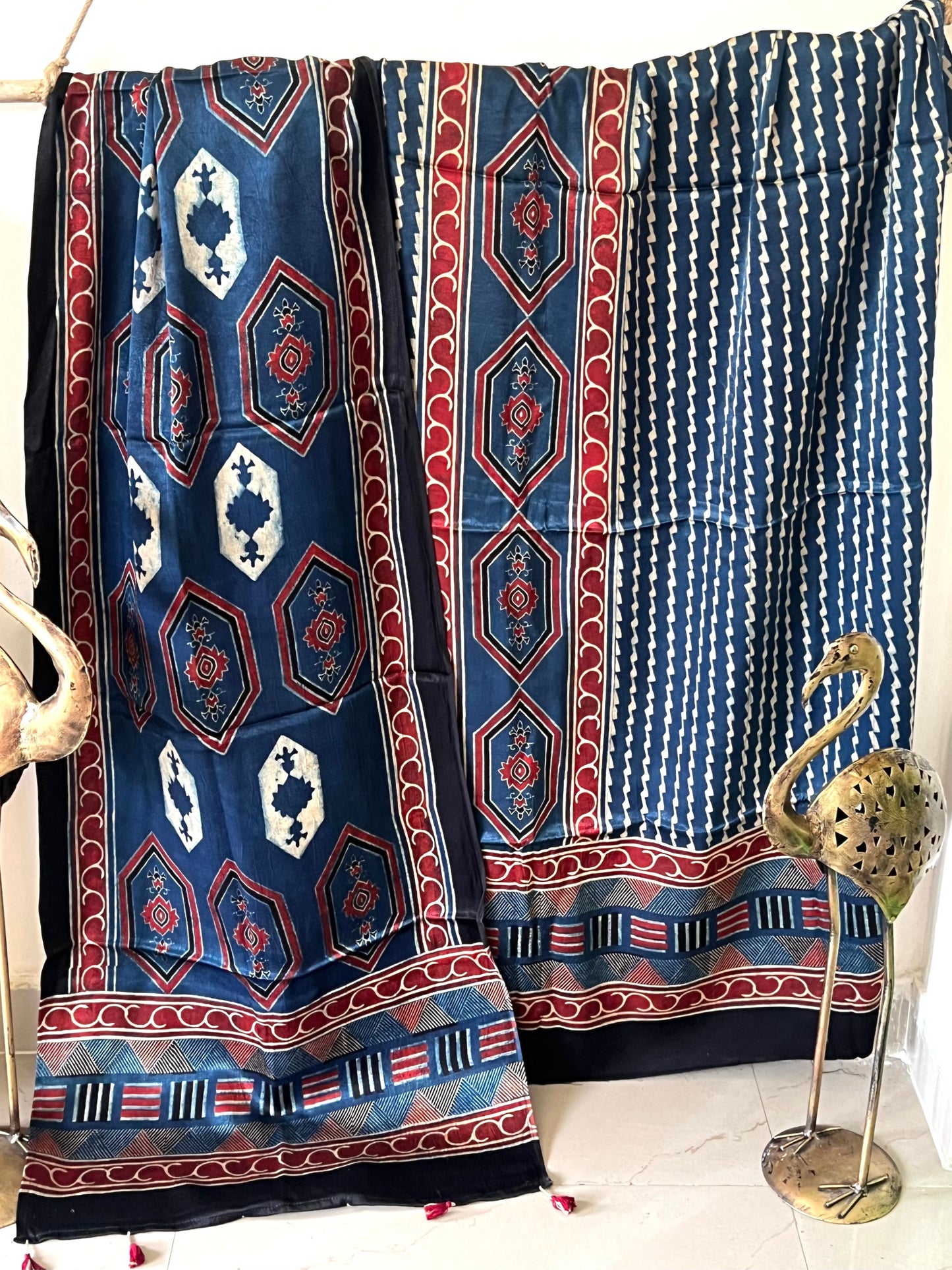 Mashru Silk Ajrakh Suit Set - 4