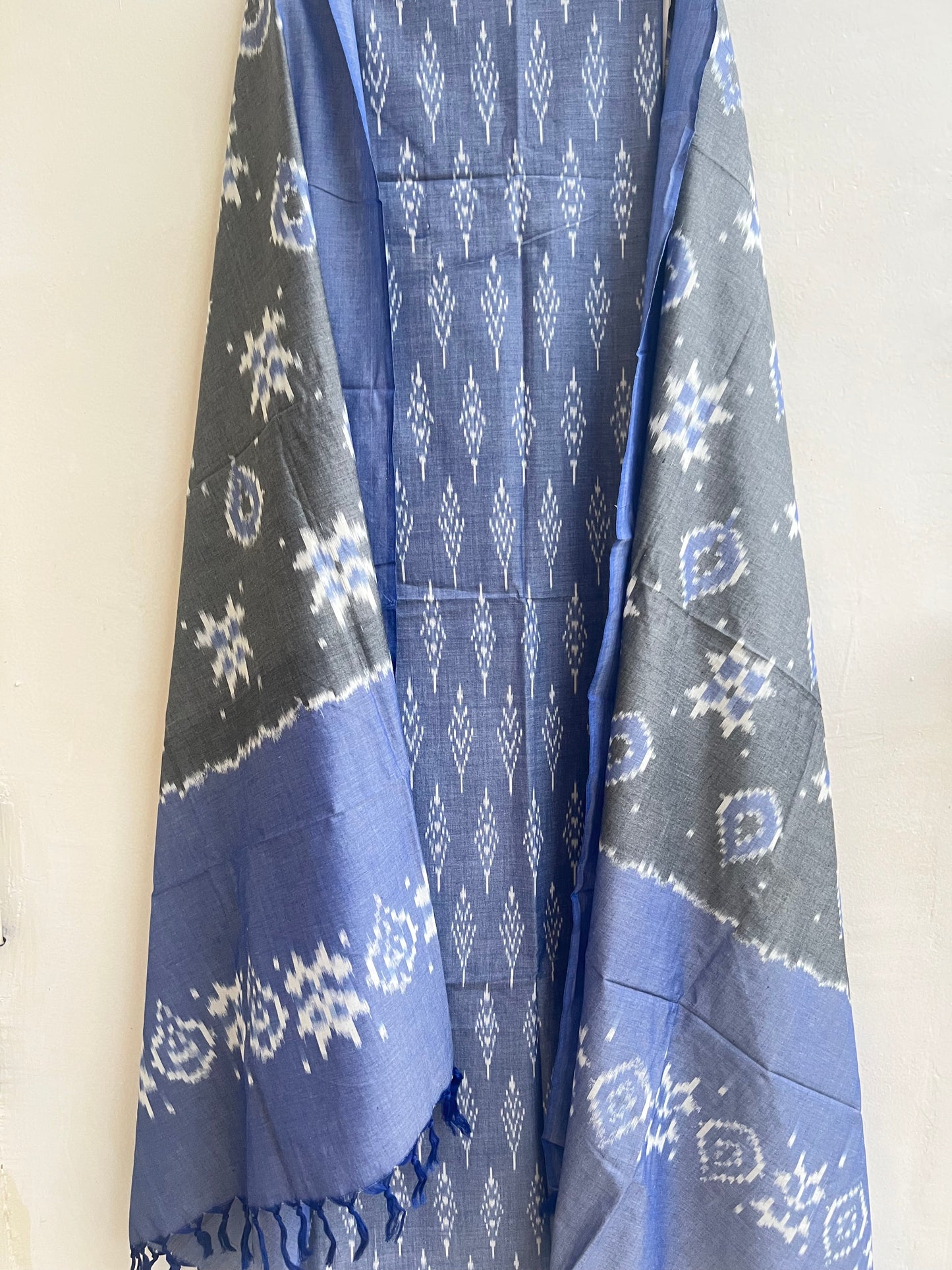 Woven Ikkat 3-Pcs Suit Set- Print 5