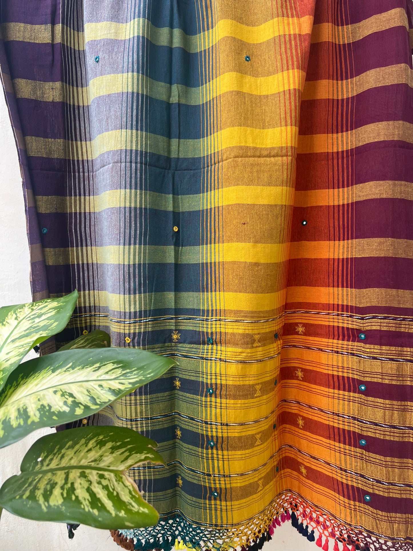 Handloom Bhujodi Kala Cotton Suit- New Moon