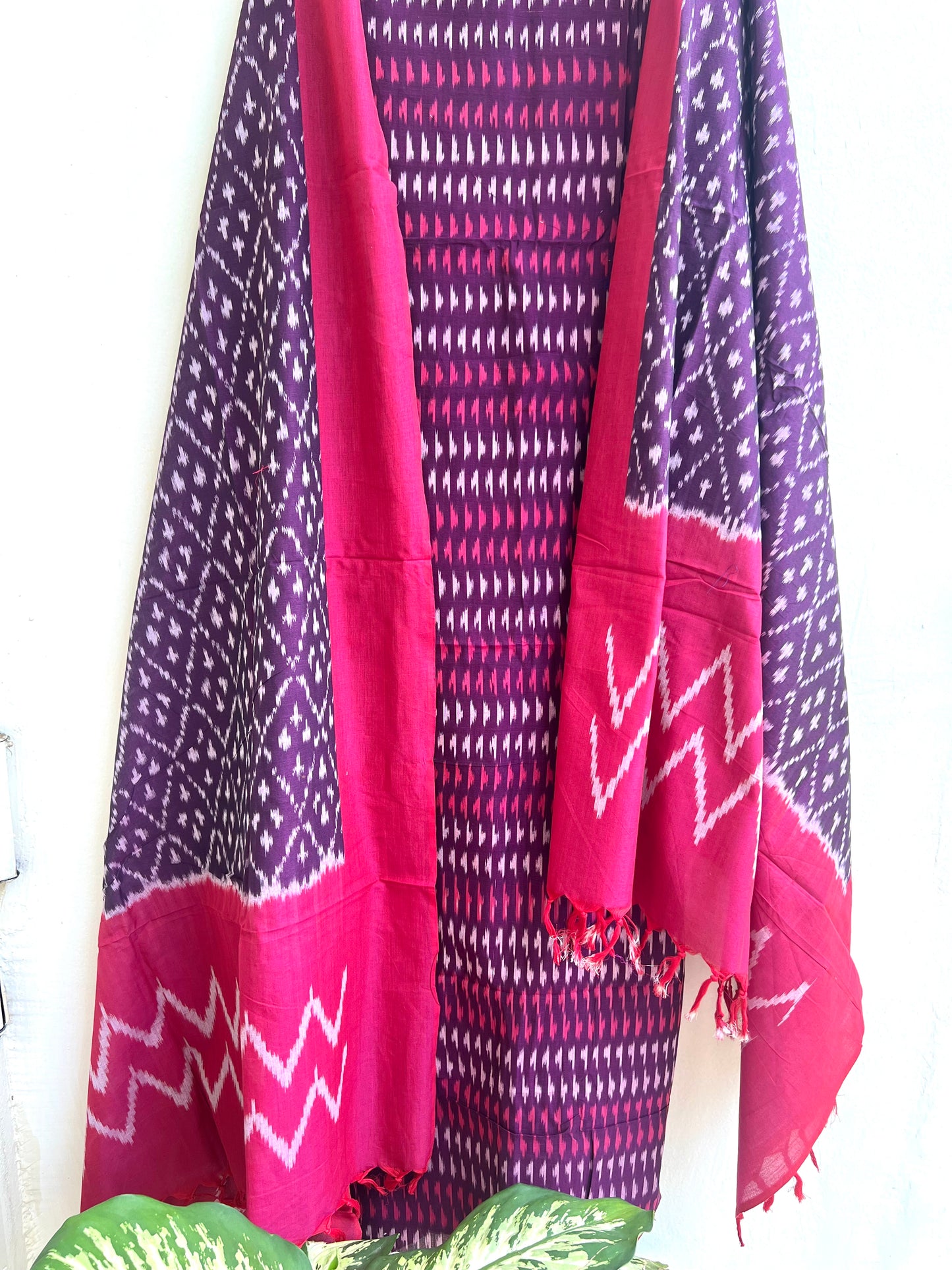 Woven Ikkat 3-Pcs Suit Set- Design - 12