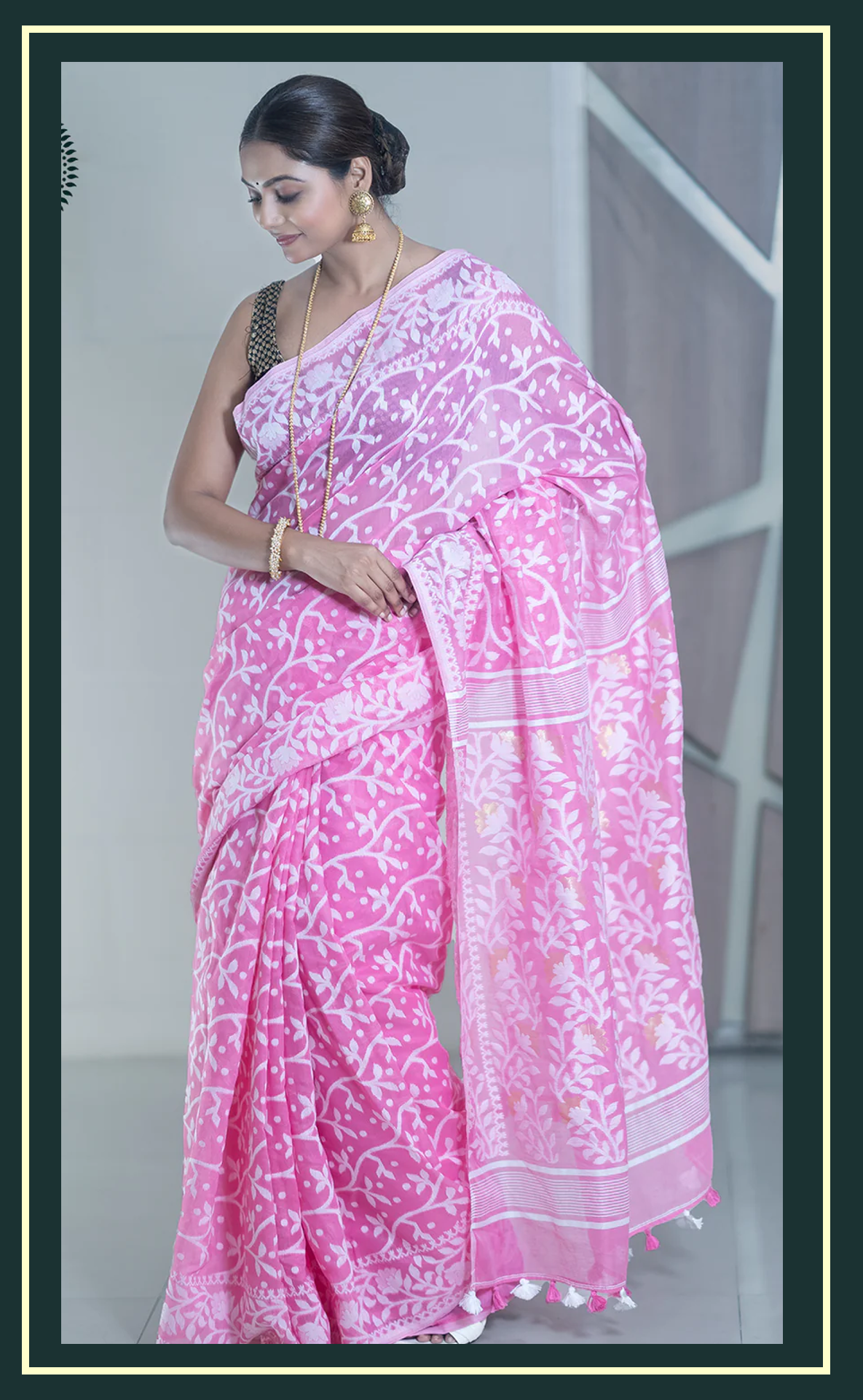 Jamdani Jacquard Cotton Saree - Create Art
