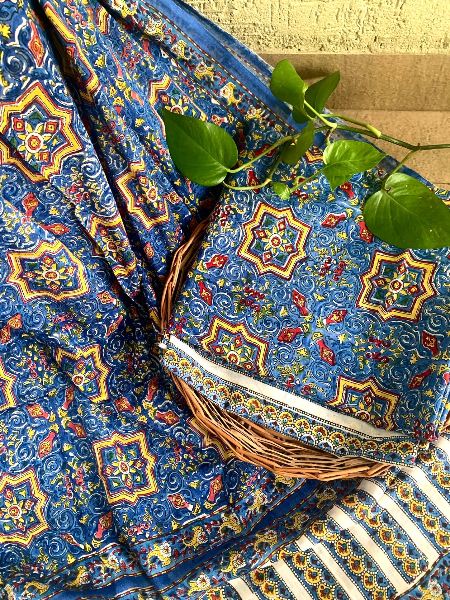Handblock Printed Cotton Suit Blue