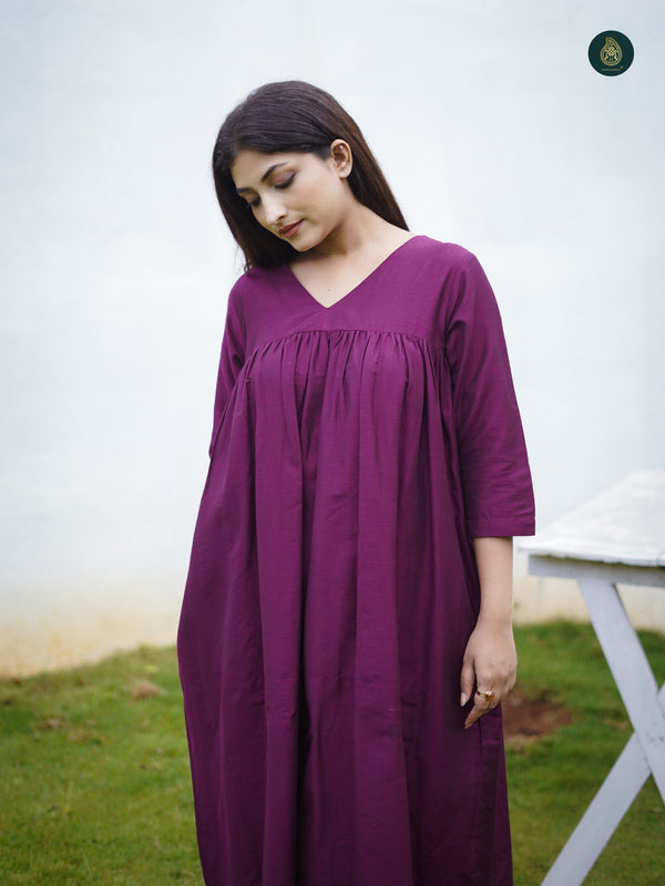 Mauve Silk Kurta & Bottom Suit ( 2 Piece Set )