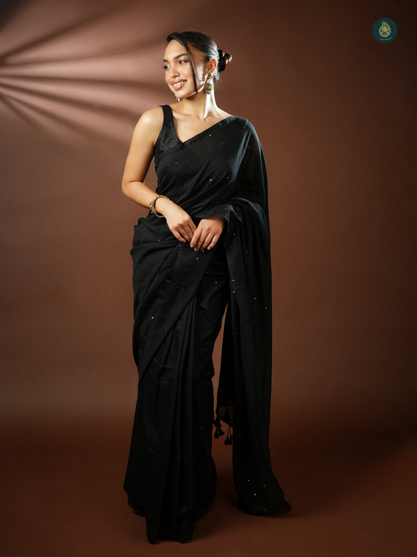 Mul Cotton Saree - Licorice