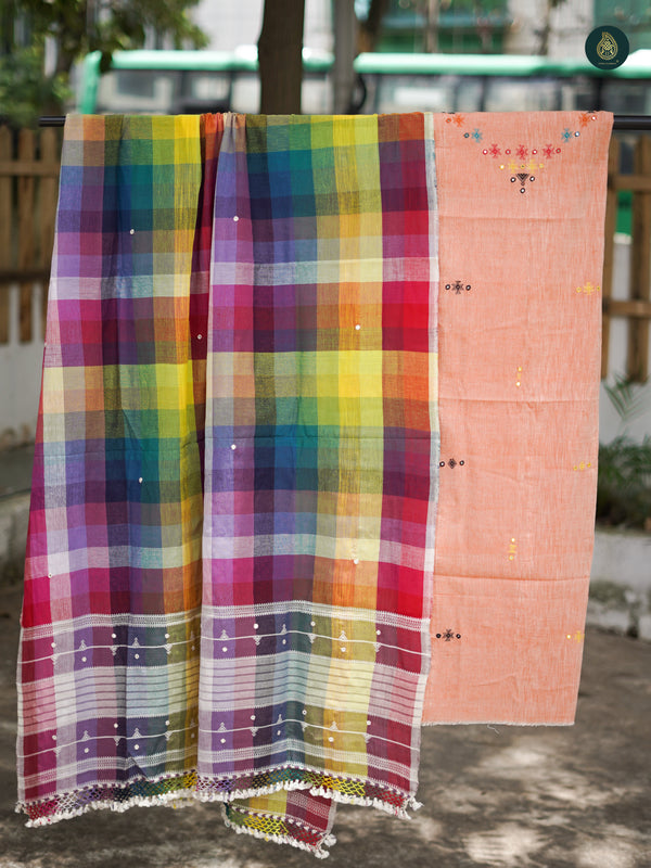 Handloom Bhujodi Kala Cotton - Delight Pink