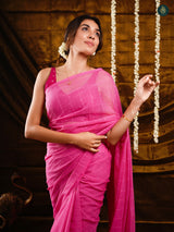 Sweetie Pink Sequin Mul Cotton Saree