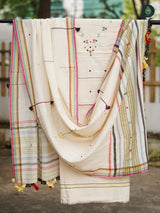 Handloom Bhujodi Kala Cotton - Procelein White