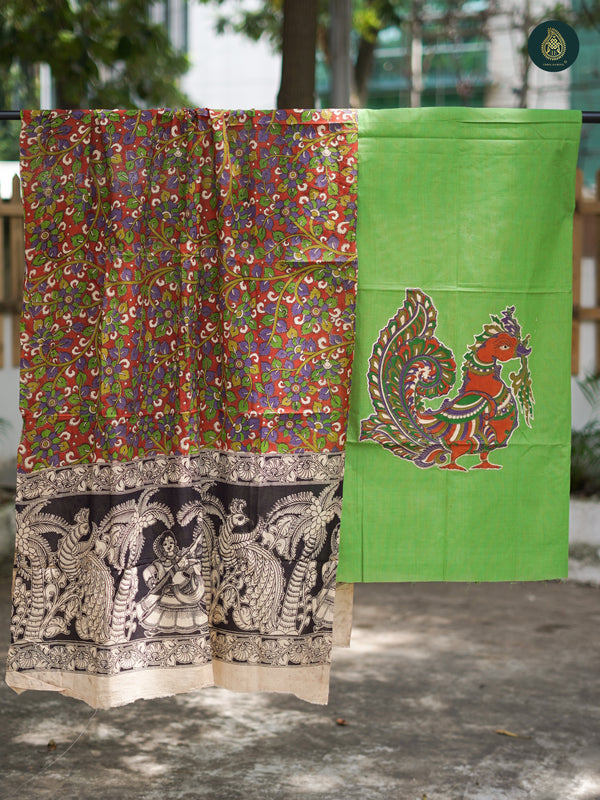 Kelly Green Kalamkari Hand Block Suit Set