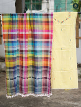 Handloom Bhujodi Kala Cotton - Pastel Yellow