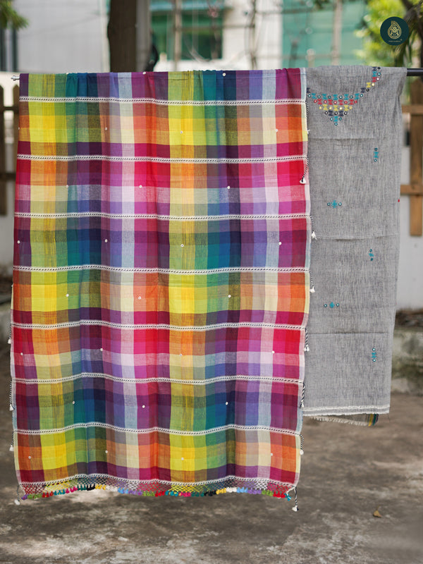 Handloom Bhujodi Kala Cotton - Shadow Blue