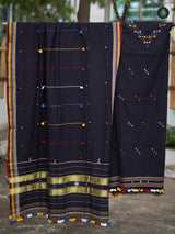 Handloom Bhujodi Kala Cotton - Mid Black