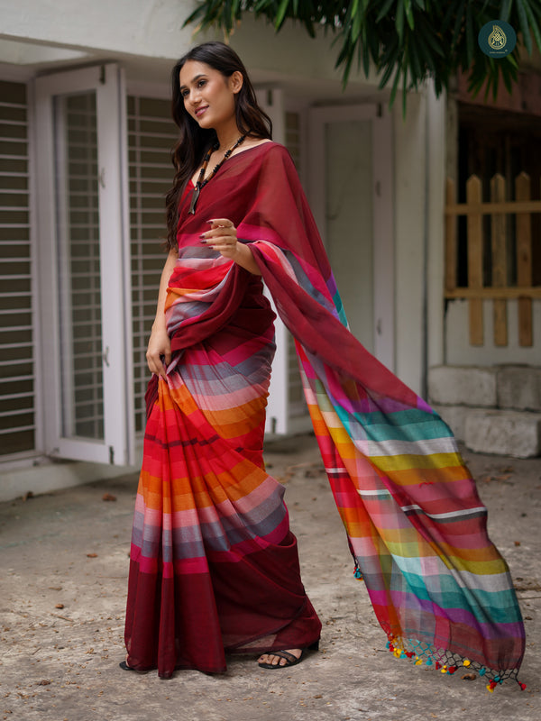 Mul Cotton Saree Rainbow Series - Luscious Savors