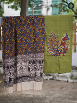 Croco Green Kalamkari Hand Block Suit Set