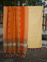 Handloom Bhujodi Kala Cotton - Orange