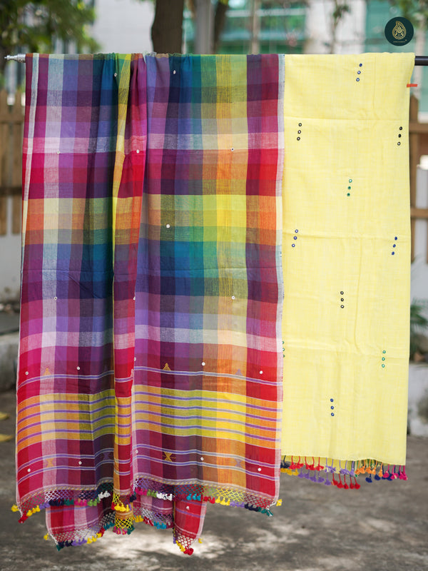 Handloom Bhujodi Kala Cotton - Yellow