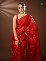 Handloom Mul Cotton Tissue Saree - Flavor Fests